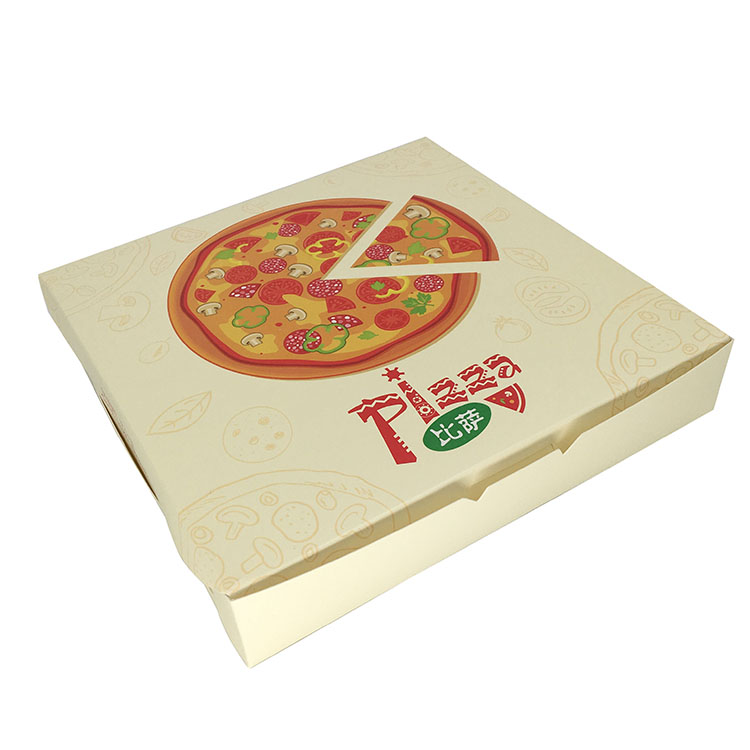Customized Logo Design White Cardboard Pizza Delivery Box