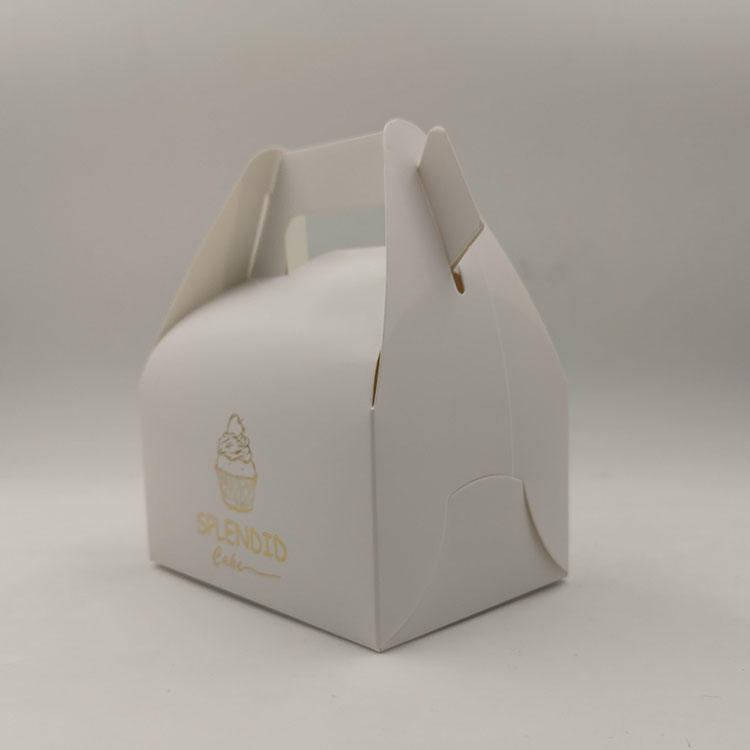 Custom Design White Cake Box with Handle